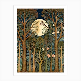 William Morris Moonlight In The Forest 105 Art Print