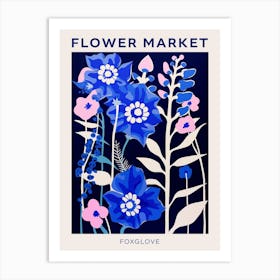Blue Flower Market Poster Foxglove 1 Art Print