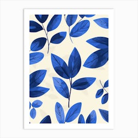 Blue Leaves 29 Art Print