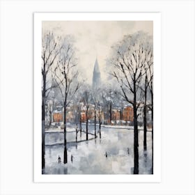 Winter City Park Painting Westerpark Amsterdam Netherlands 3 Art Print