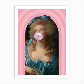 Lady Blowing A Bubble Art Print