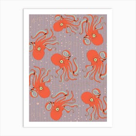 Octopus Vintage Pattern Art Print