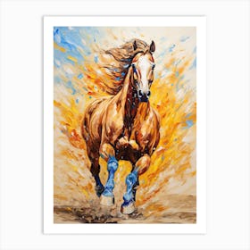 Horse Running Expressionist Painting 2 Art Print