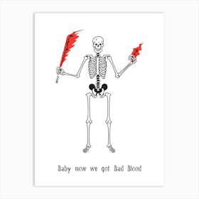 Bad Blood - Taylor Swift Halloween punny poster 1 Art Print