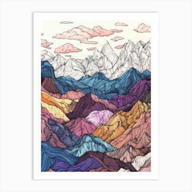 Colorful Mountain Landscape 1 Art Print