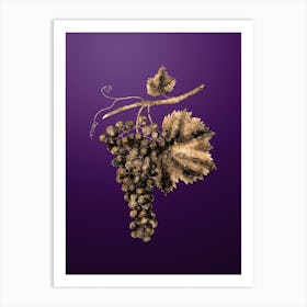 Gold Botanical Berzemina Grape on Royal Purple n.3470 Art Print
