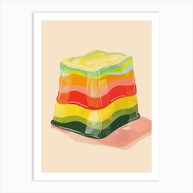 Rainbow Jelly Jell O Beige Illustration 3 Art Print