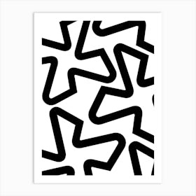 Black And White Geometric Pattern 1 Art Print