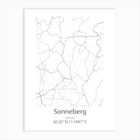 Sonneberg,Germany Minimalist Map Art Print