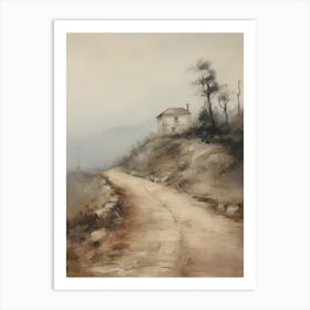 Vintage Country Road Oil Painting Art Print