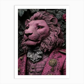 Lion - British Empire in Pink Art Print