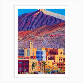 El Paso, City Us  Pointillism Art Print