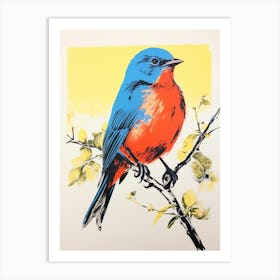 Andy Warhol Style Bird Bluebird 6 Art Print