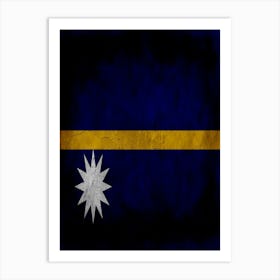 Nauru Flag Texture Art Print