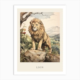 Beatrix Potter Inspired  Animal Watercolour Lion 3 Art Print