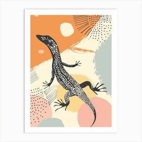 Leopard Lizard Abstract Modern Illustration Art Print