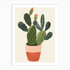 Rhipsalis Cactus Minimalist Abstract Illustration 4 Art Print