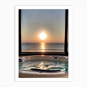 Hot Tub Sunset Art Print