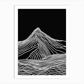 Slieve Donard Mountain Line Drawing 8 Art Print