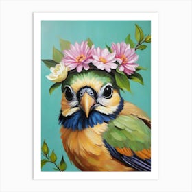 Bird In A Flower Crown Art Print