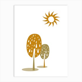 Sun-Kissed Forest: The Beauty of Trees and Light Poster