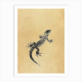 Day Gecko Block Print 2 Art Print