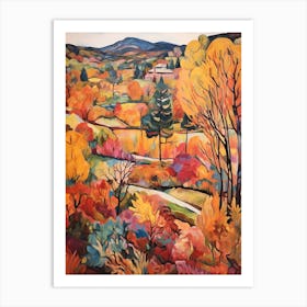 Autumn Gardens Painting Fredriksdal Museum And Gardens Sweden 1 Art Print