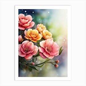 Watercolor Roses 9 Art Print