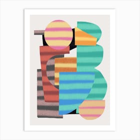 Abstract Stripe Minimal Collage 22 Art Print
