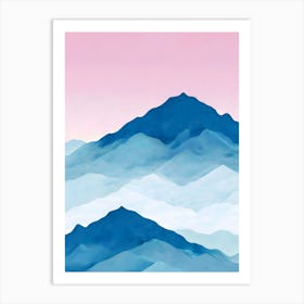 Watercolor Mountains 2 Art Print