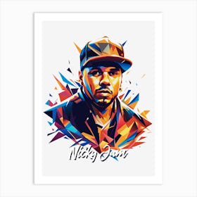 Nicky Jam 02 Portrait Music Icon Style WPAP Pop Art Art Print