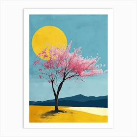 Cherry Blossom Tree, Minimalism Art Print