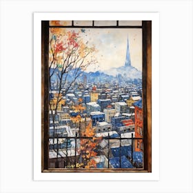 Winter Cityscape Seoul South Korea 3 Art Print