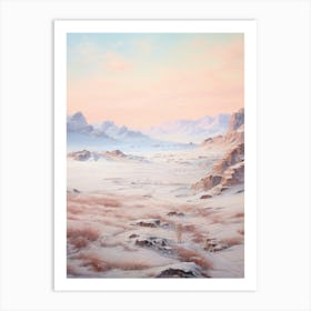 Dreamy Winter Painting Gobi Gurvansaikhan National Park Mongolia 2 Art Print