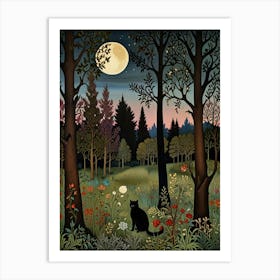 William Morris Cat In The Forest 5 Art Print