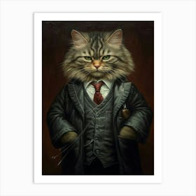 Gangster Cat American Bobtail Art Print
