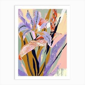 Colourful Flower Illustration Lavender 4 Art Print