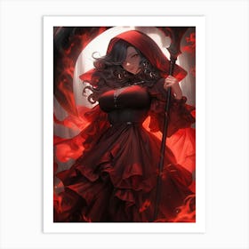 Girl With A Scythe Art Print