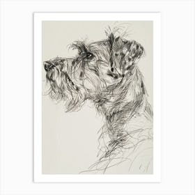 Briard Dog Line Sketch 2 Art Print