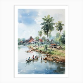 Suan Nong Nooch Garden Thailand Watercolour 4 Art Print