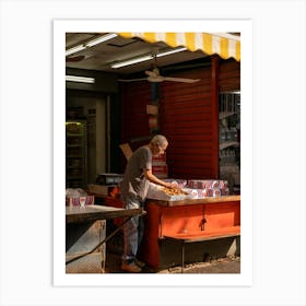 Sunset Orange Yellow Market Stall Tel Aviv Art Print