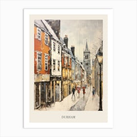 Vintage Winter Painting Poster Durham United Kingdom 2 Art Print