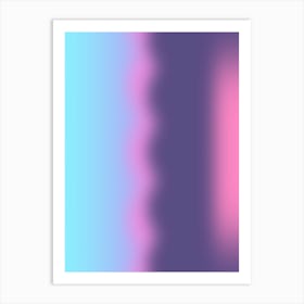 Blue And Pink Fog Gradient Aura Art Print