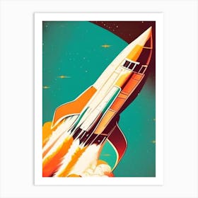 Space Shuttle Vintage Sketch Space Art Print