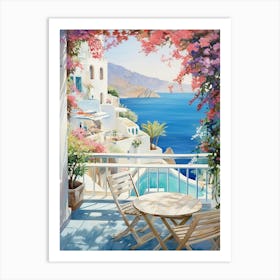 Seashore Coastal Terrace View Poster Art Print