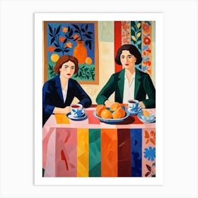 Two Women At A Table 3 Art Print