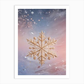 Golden Snowflake 1 Art Print