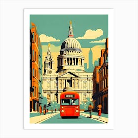 London England Retro Vintage Travel Art Print