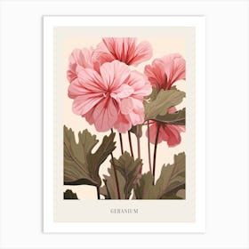 Floral Illustration Geranium 4 Poster Art Print