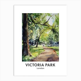 Victoria Park, London 3 Watercolour Travel Poster Art Print